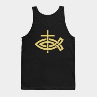 Christian cross and fish sign Tank Top